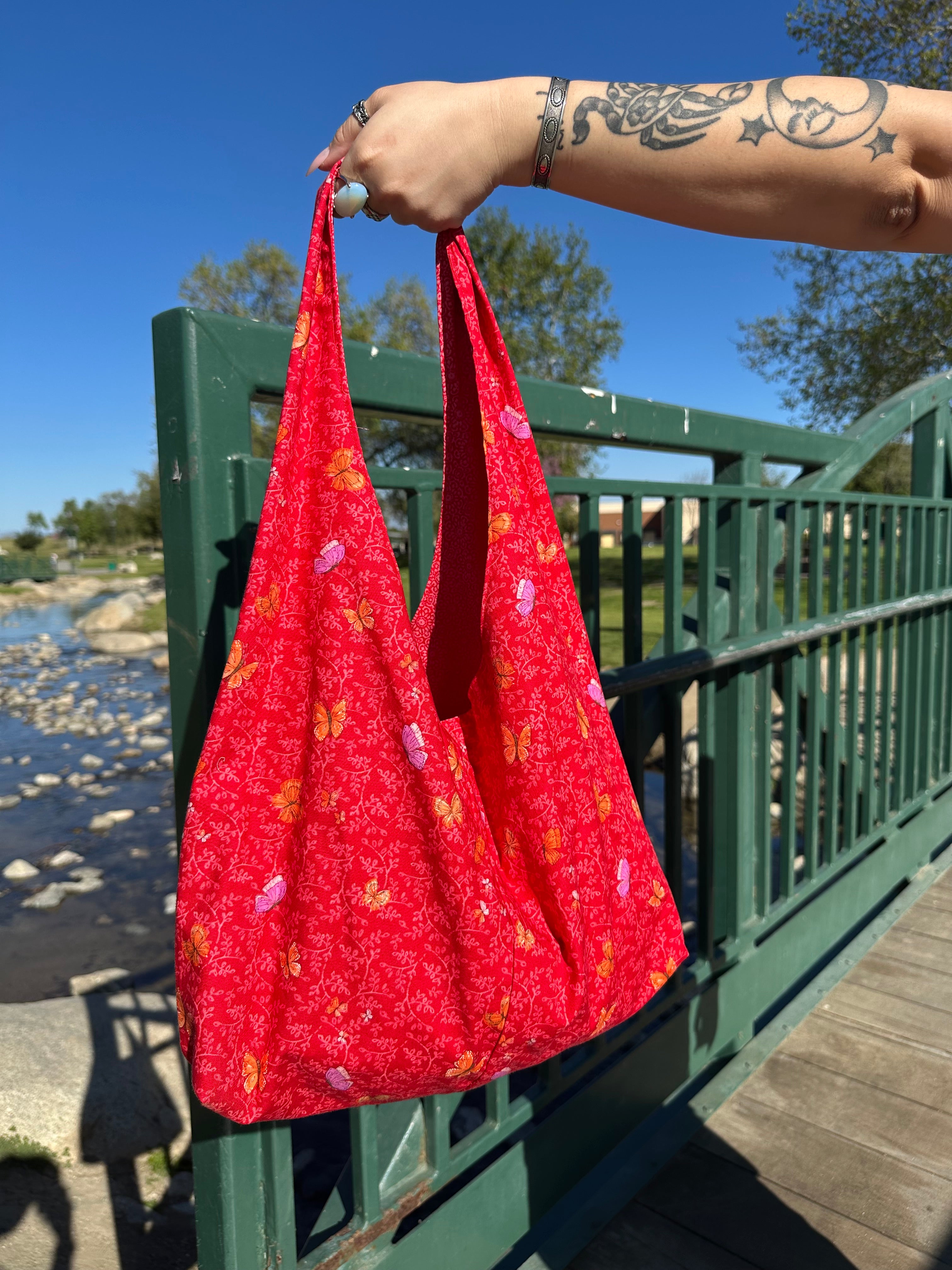 Red Butterfly Boho Bag